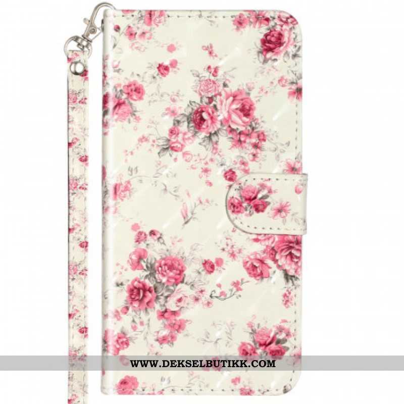 Folio Deksel Til Samsung Galaxy A53 5G Med Kjede Stropp Liberty Flowers