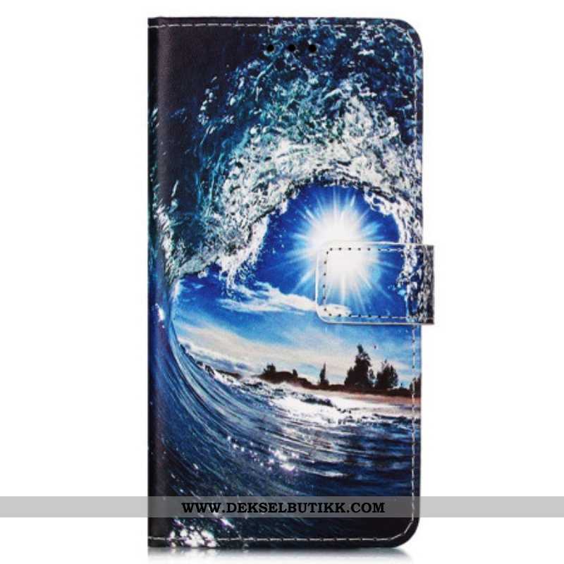 Folio Deksel Til Samsung Galaxy A54 5G Med Kjede Elsker Thong Wave