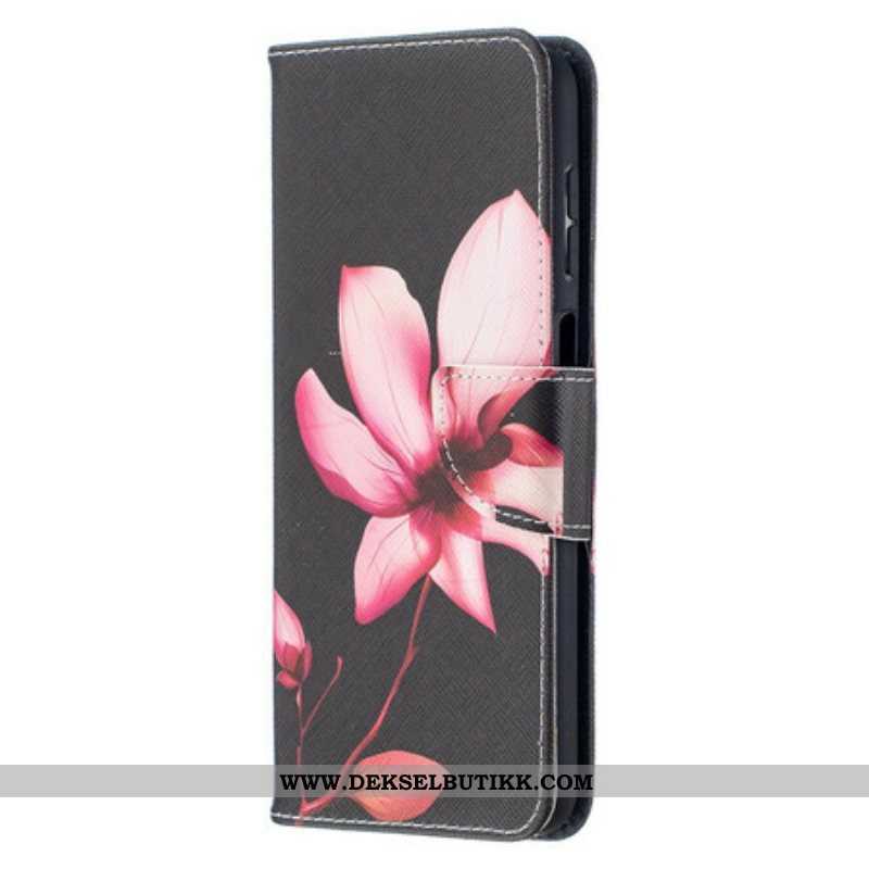 Folio Deksel Til Samsung Galaxy M12 / A12 Rosa Blomst