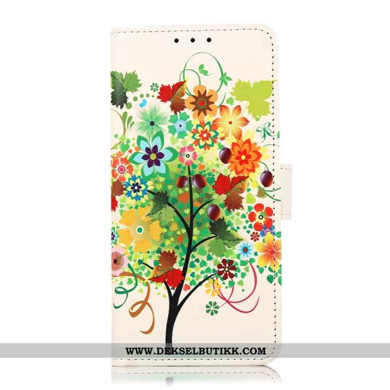 Folio Deksel Til Samsung Galaxy M23 5G Blomstrende Tre