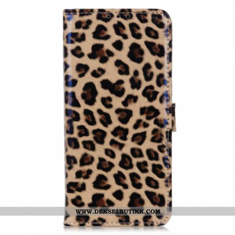 Folio Deksel Til Samsung Galaxy M23 5G Leopardhudeffekt