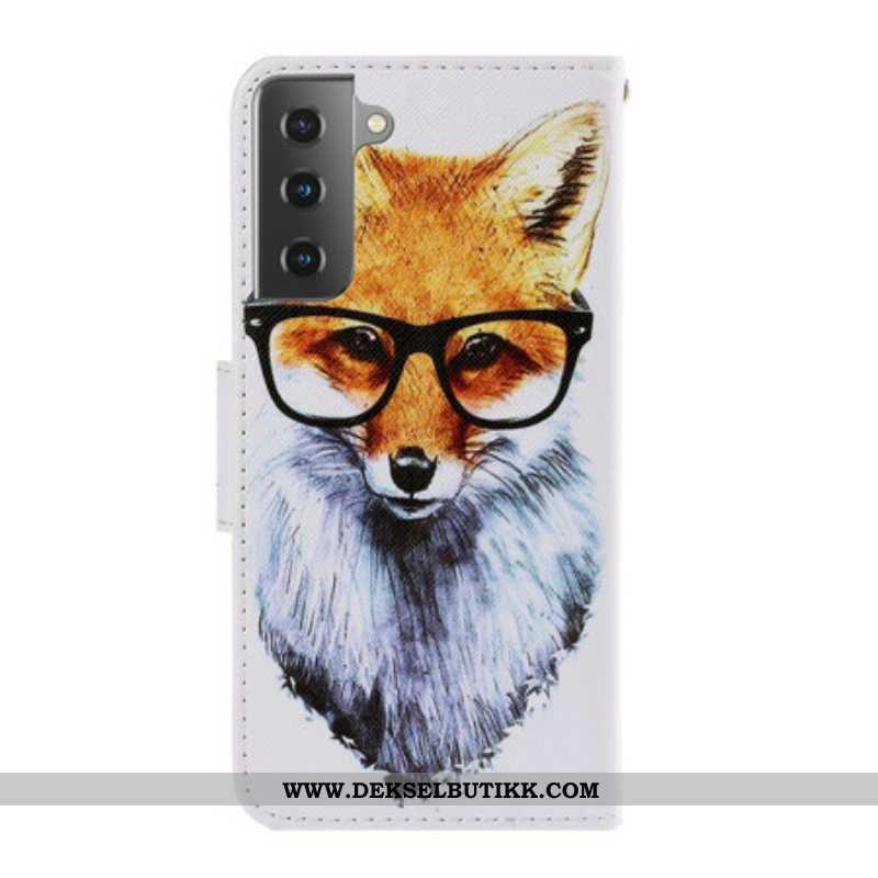 Folio Deksel Til Samsung Galaxy S21 5G Med Kjede Brainy Fox Med Stropp