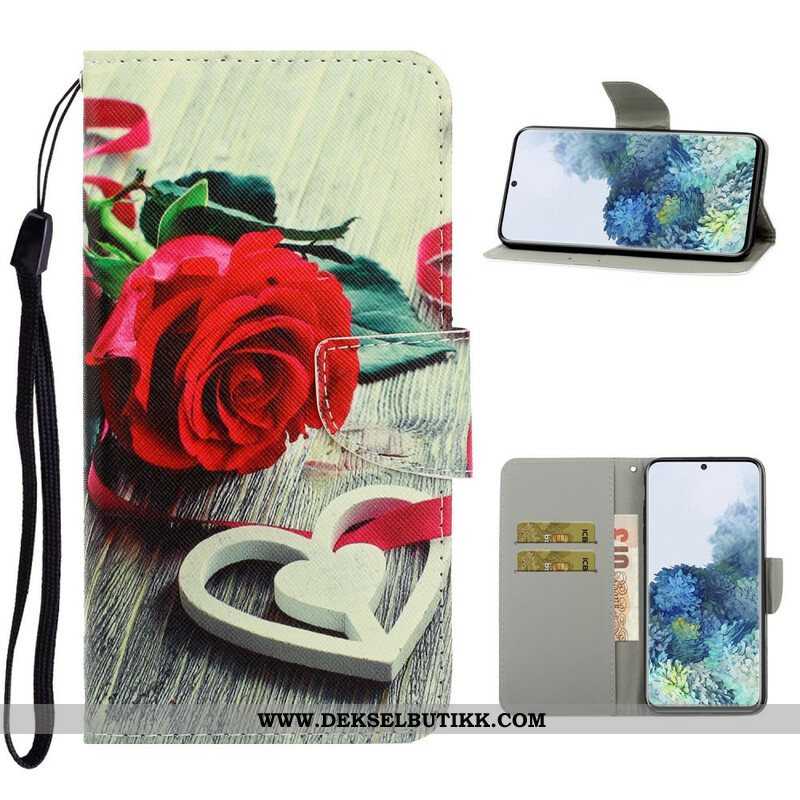 Folio Deksel Til Samsung Galaxy S21 5G Med Kjede Fargerike Strappy Blomster