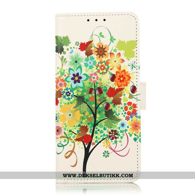 Folio Deksel Til Samsung Galaxy S21 FE Blomstrende Tre