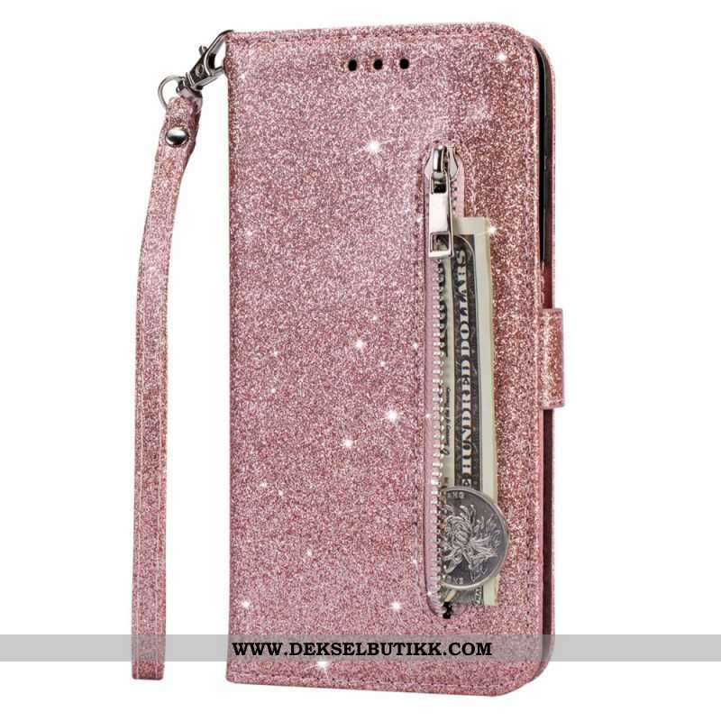 Folio Deksel Til Samsung Galaxy S22 5G Glitter Myntpung