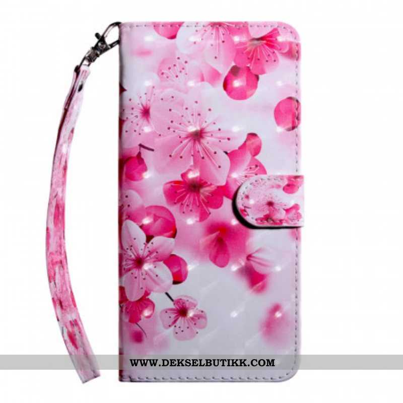 Folio Deksel Til Samsung Galaxy S22 5G Rosa Blomster