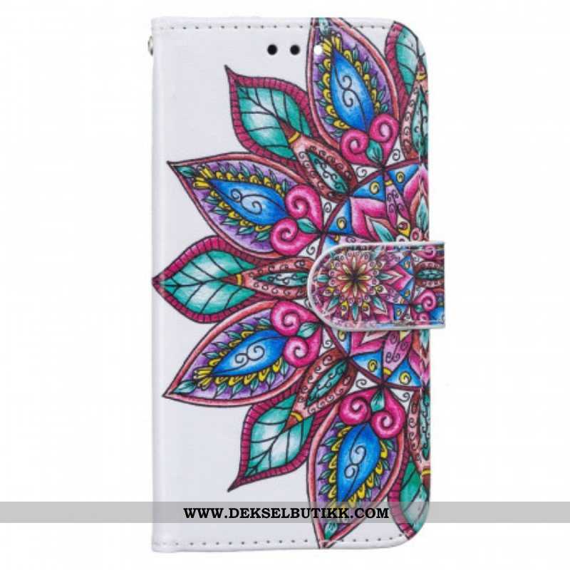 Folio Deksel Til Samsung Galaxy S22 5G Tegnet Mandala