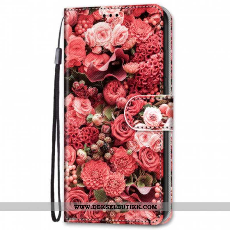 Folio Deksel Til Samsung Galaxy S22 Plus 5G Blomsterromantikk