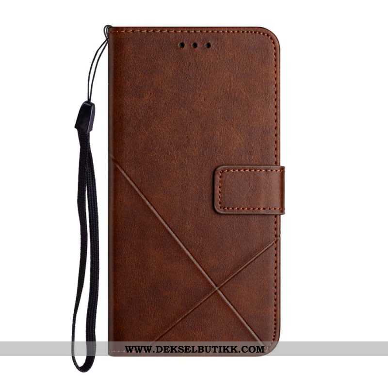 Folio Deksel Til Samsung Galaxy S22 Ultra 5G X Design Geo Leather Style