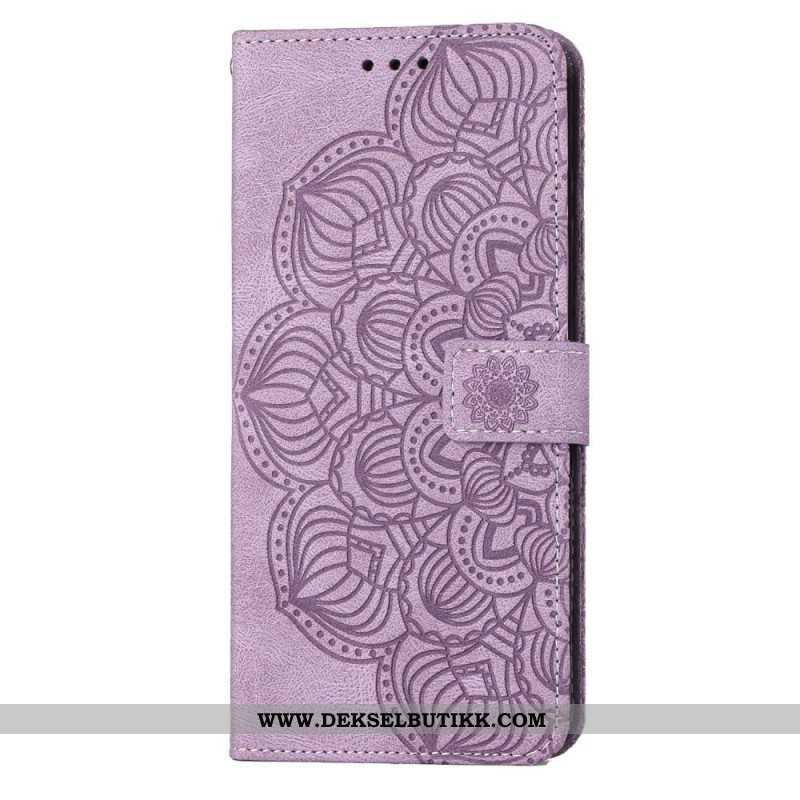 Folio Deksel Til Samsung Galaxy S23 5G Med Kjede Strappy Mandala