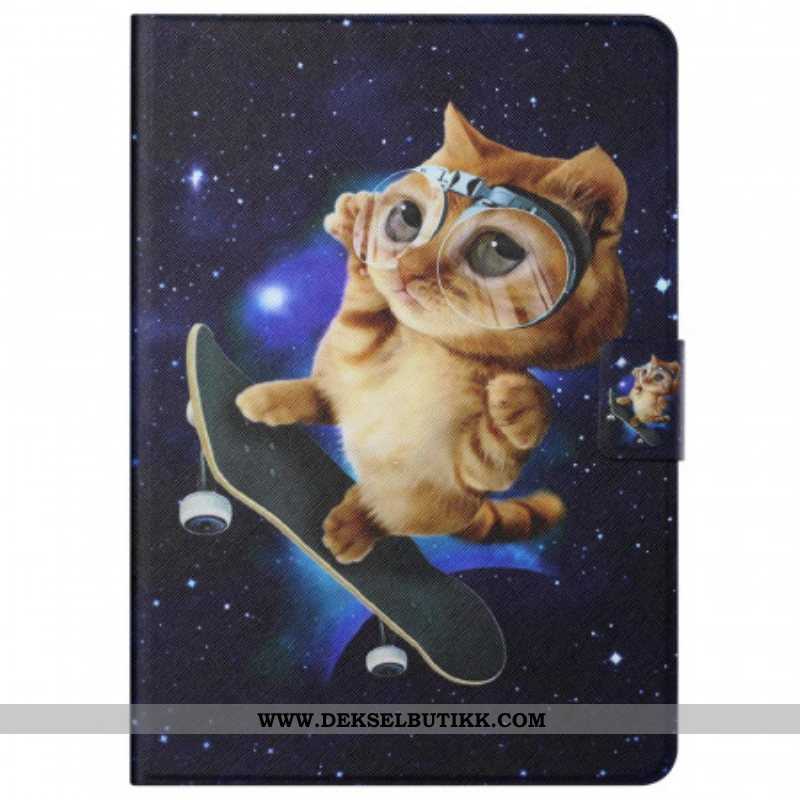 Folio Deksel Til Samsung Galaxy Tab A8 (2021) Cat Skateboarding