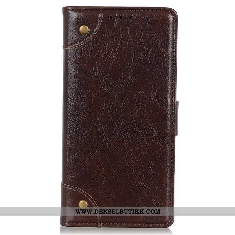 Folio Deksel Til Xiaomi 12T / 12T Pro Stil Nappa Leather Vintage Nagler