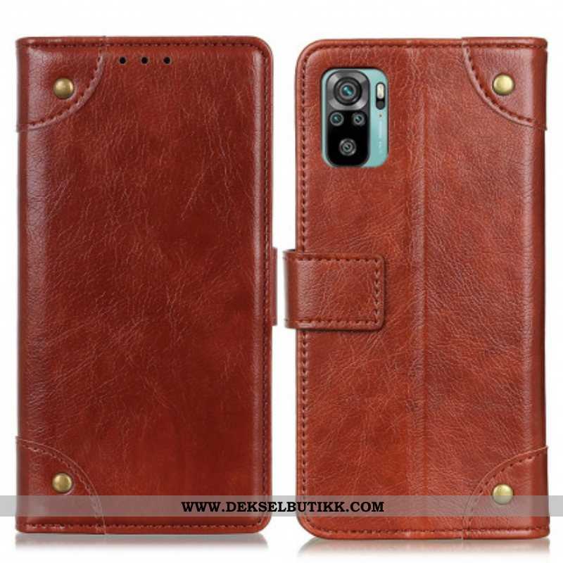 Folio Deksel Til Xiaomi Redmi Note 10 / 10S Stil Nappa Leather Vintage Nagler