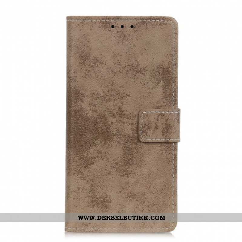 Folio Deksel Til Xiaomi Redmi Note 10 / 10S Vintage Skinneffekt