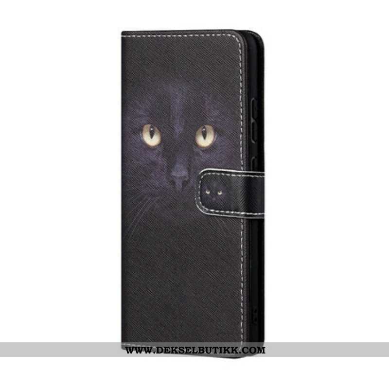 Folio Deksel Til Xiaomi Redmi Note 10 5G Med Kjede Strappy Cat Eyes