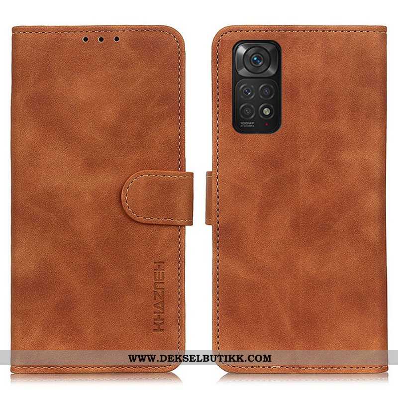 Folio Deksel Til Xiaomi Redmi Note 11 / 11S Khazneh Vintage Skinneffekt