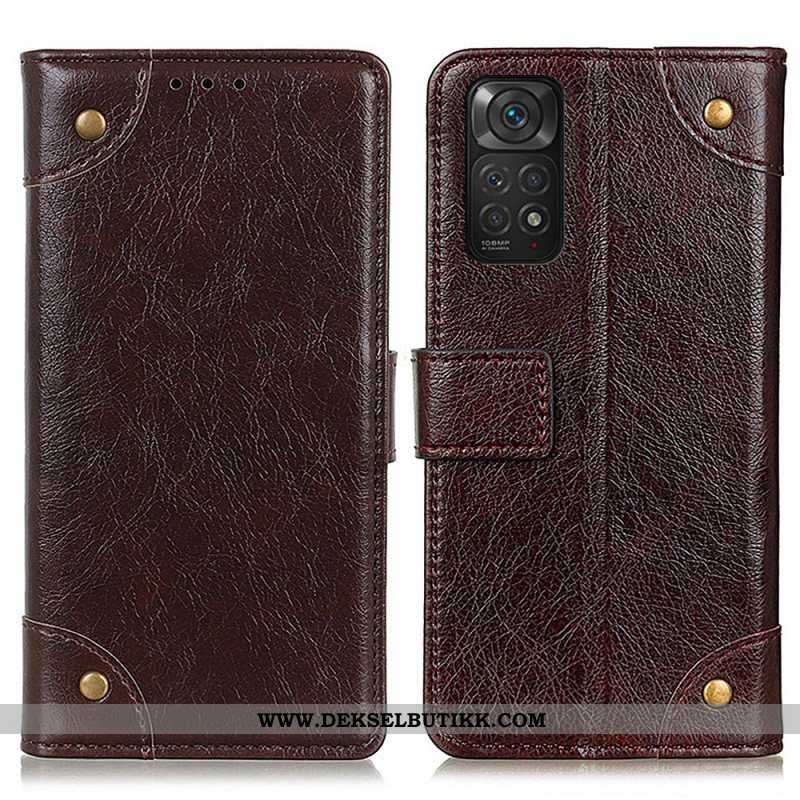 Folio Deksel Til Xiaomi Redmi Note 11 / 11S Stil Nappa Leather Vintage Nagler