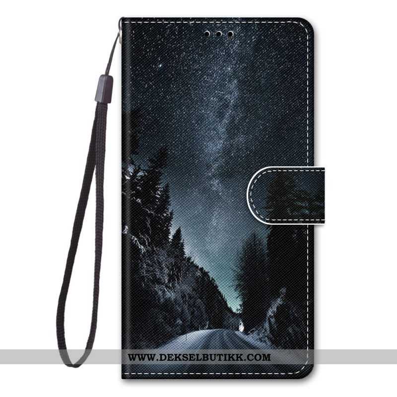 Folio Deksel Til Xiaomi Redmi Note 11 Pro Plus 5G Med Kjede Lanyard Landskap