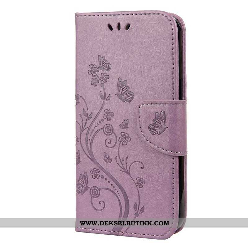 Folio Deksel Til iPhone 13 Mini Med Kjede Strappy Floral