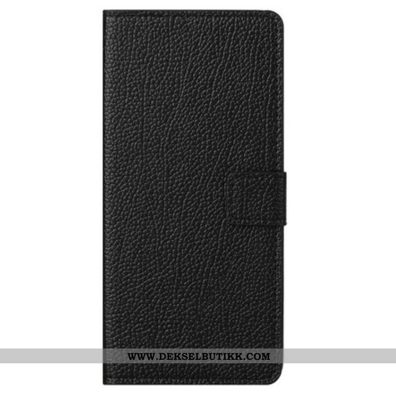 Folio Deksel Til iPhone 13 Pro Max Litchi Grain Leather Effect