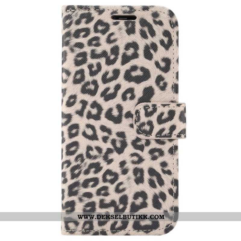 Folio Deksel Til iPhone 14 Leopard