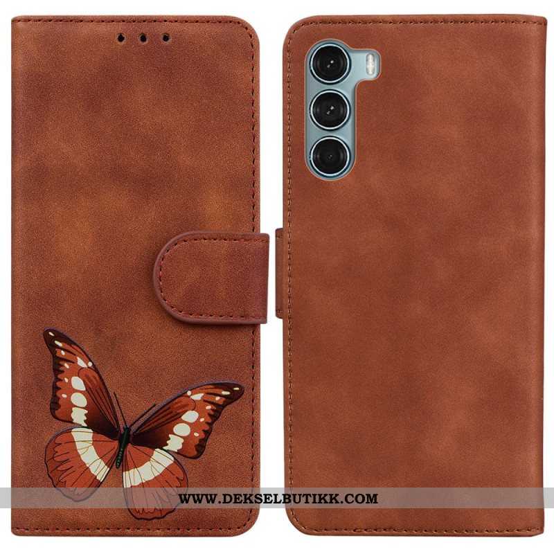 Lærdeksel Til Moto G200 5G Skin-touch Butterfly