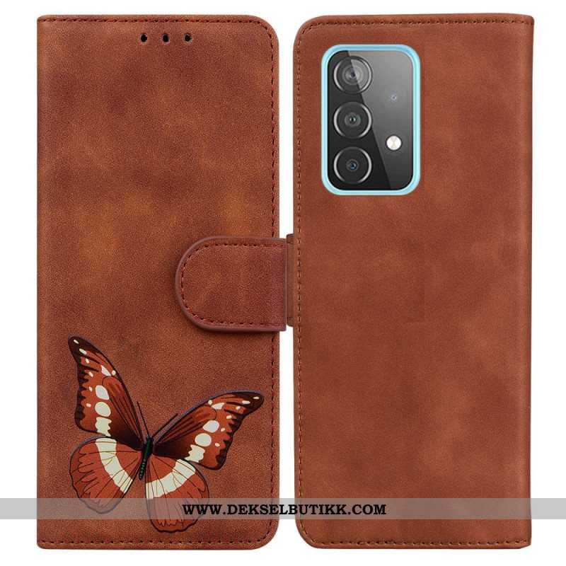 Lærdeksel Til Samsung Galaxy A52 4G / A52 5G / A52s 5G Skin-touch Butterfly