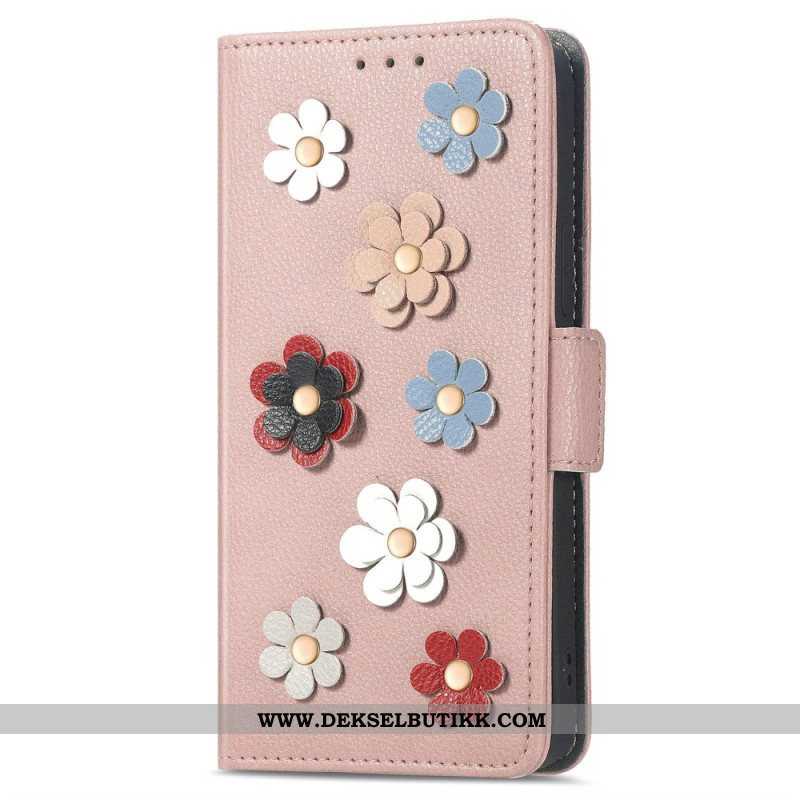 Lærdeksel Til Samsung Galaxy M13 3d-blomster