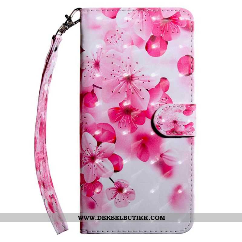 Lærdeksel Til Samsung Galaxy S23 5G Med Kjede Strappy Floral