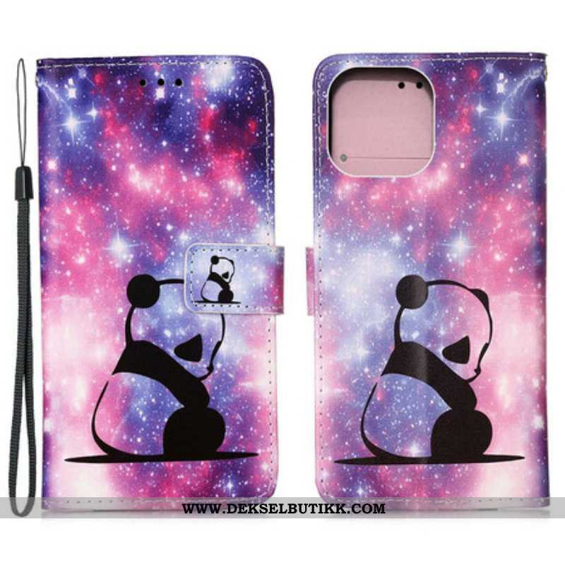 Lærdeksel Til iPhone 13 Mini Panda Galaxy