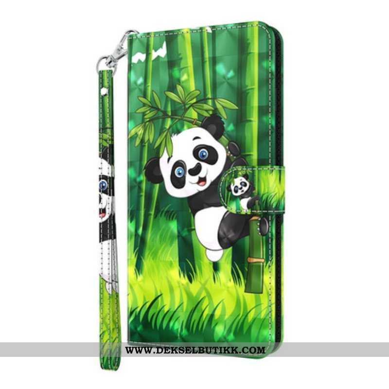 Lærdeksel Til iPhone 13 Mini Panda Og Bambus