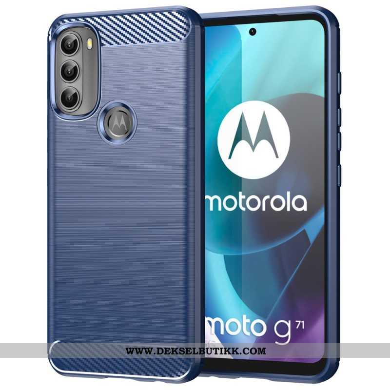 Mobildeksel Til Moto G71 5G Børstet Karbonfiber