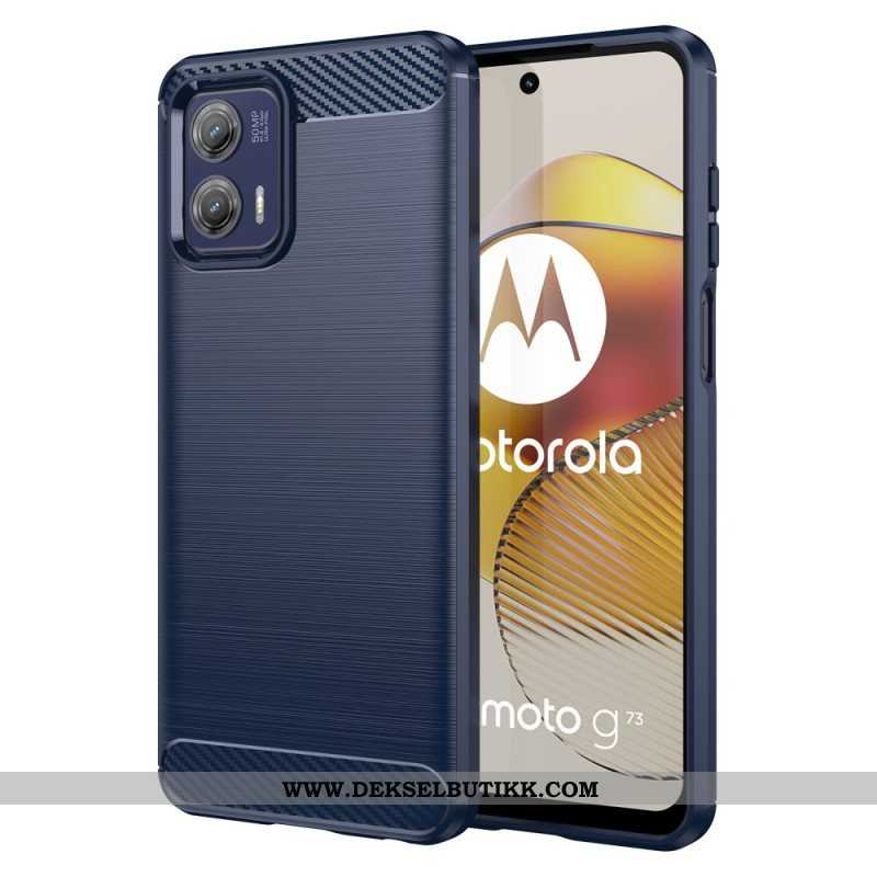 Mobildeksel Til Moto G73 5G Børstet Karbonfiber