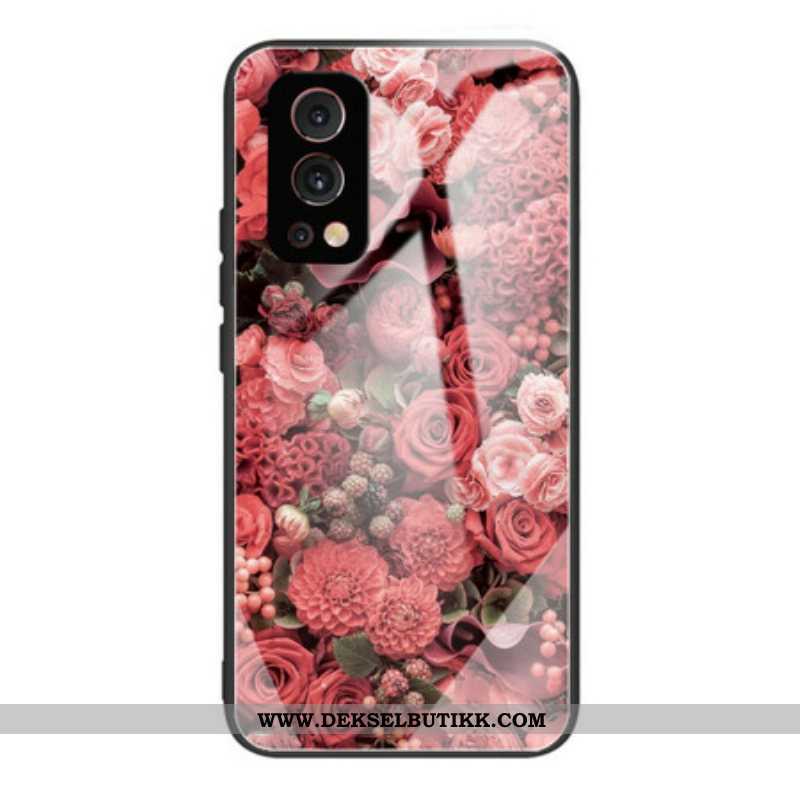 Mobildeksel Til OnePlus Nord 2 5G Rose Blomster Herdet Glass