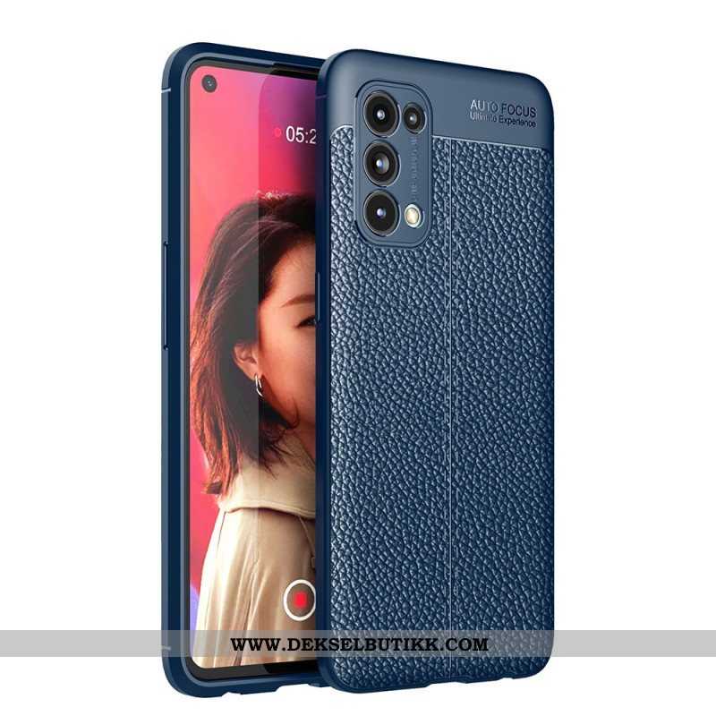 Mobildeksel Til Oppo Find X3 Lite Dobbel Linje Litchi Leather Effect