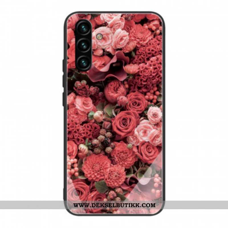 Mobildeksel Til Samsung Galaxy A13 5G / A04s Rose Blomster Herdet Glass