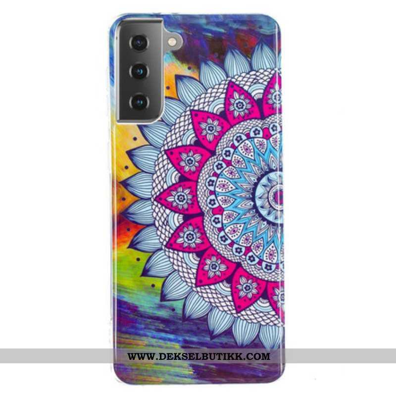 Mobildeksel Til Samsung Galaxy S21 5G Fluorescerende Fargerik Mandala