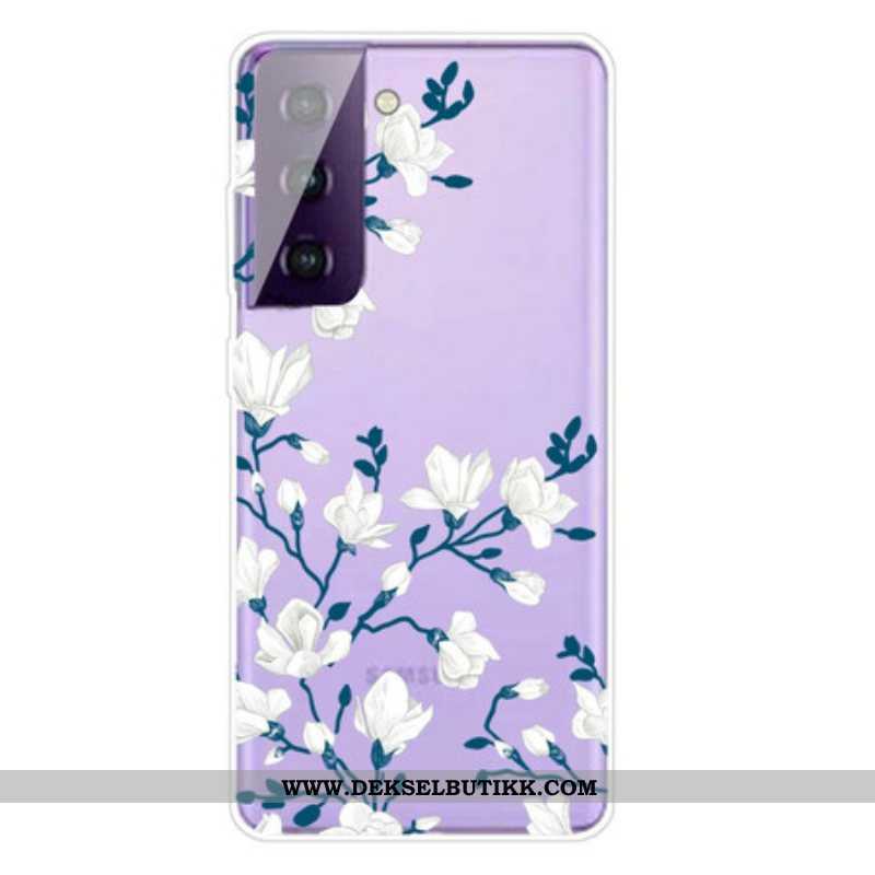 Mobildeksel Til Samsung Galaxy S21 5G Hvite Blomster