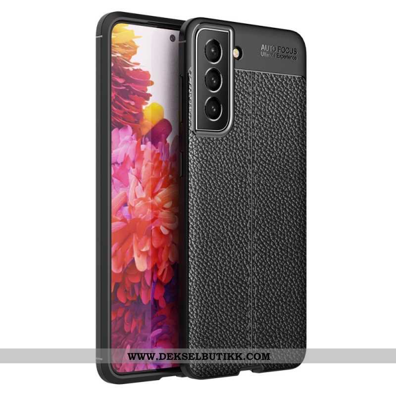 Mobildeksel Til Samsung Galaxy S22 Plus 5G Dobbel Linje Litchi Leather Effect