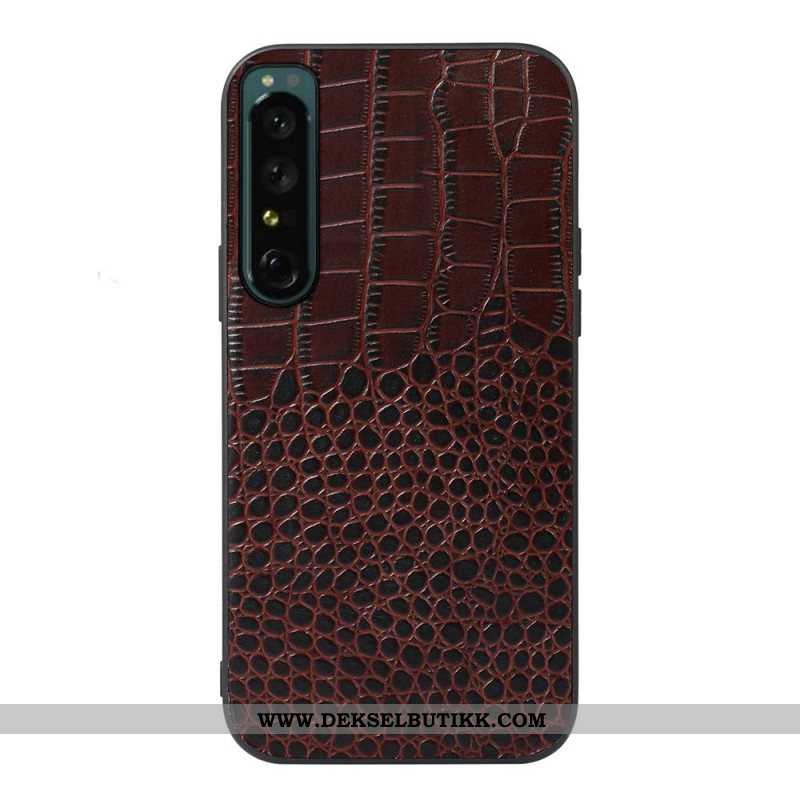 Mobildeksel Til Sony Xperia 1 IV Ekte Crocodile Texture Lær