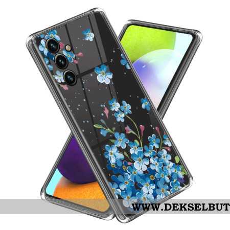 Deksel Samsung Galaxy A15 5g Blå Blomster Beskyttelse Deksel