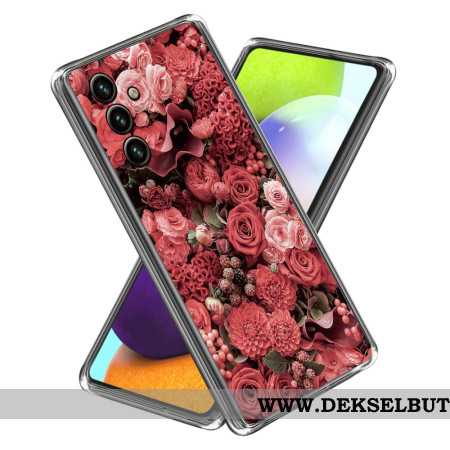 Deksel Samsung Galaxy A15 Rosa Og Røde Blomster Beskyttelse Deksel