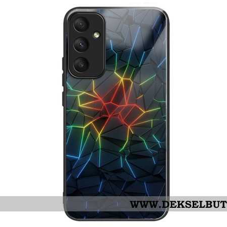 Deksel Samsung Galaxy A55 5g Geometrisk Mønster Av Herdet Glass Beskyttelse Deksel