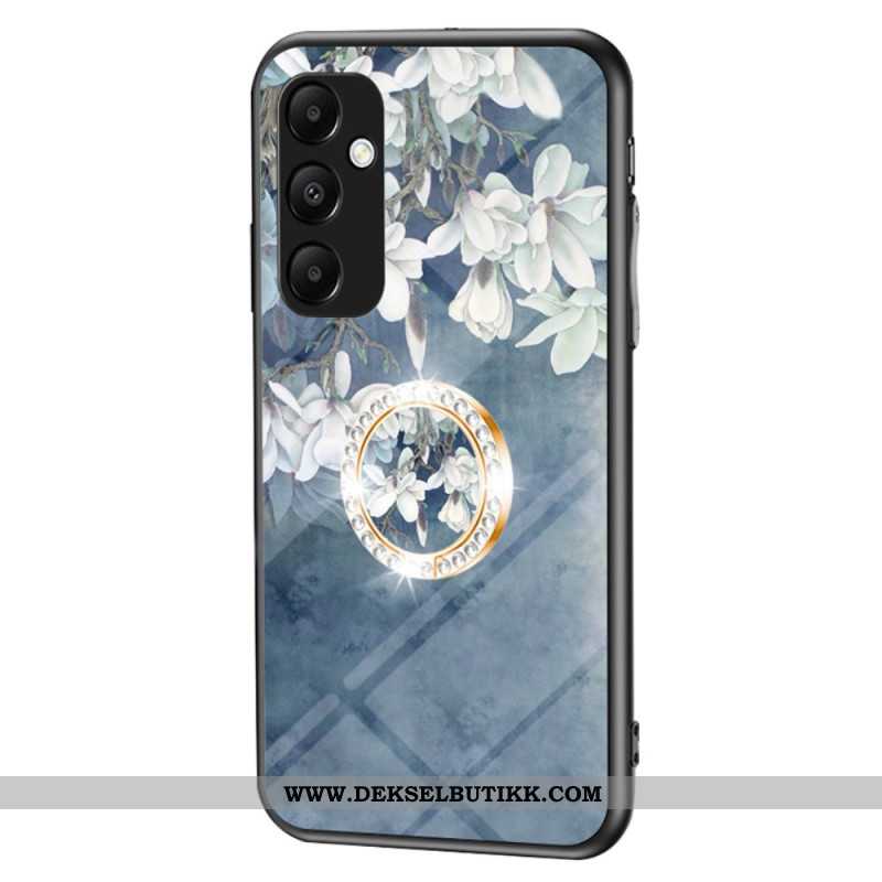 Deksel Samsung Galaxy A55 5g Herdet Glass Med Blomstermønsterholder