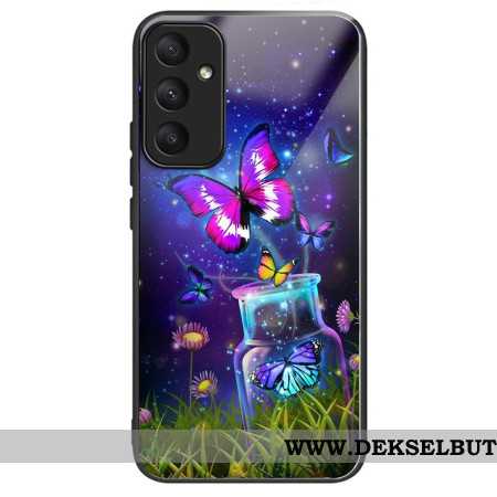 Deksel Samsung Galaxy A55 5g Herdet Glassflaske Og Sommerfugl Beskyttelse Deksel