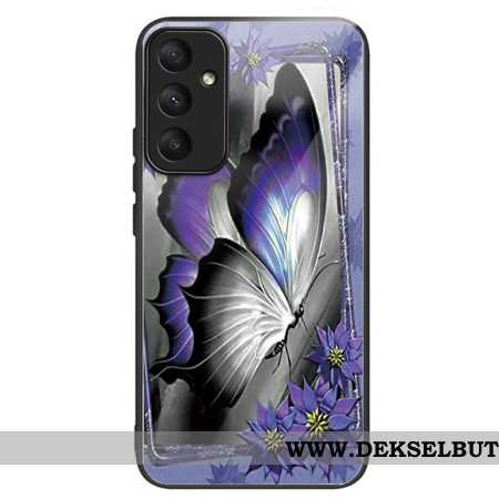 Deksel Samsung Galaxy A55 5g Lilla Sommerfugl Herdet Glass Beskyttelse Deksel