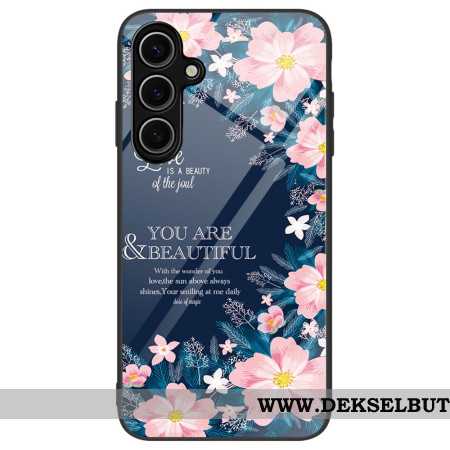 Deksel Samsung Galaxy S24 Fe Rosa Blomster I Herdet Glass Beskyttelse Deksel