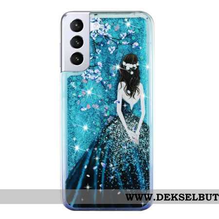 Deksel Samsung Galaxy S24 Plus 5g Mobildeksel Blue Girl Glitter Liquid