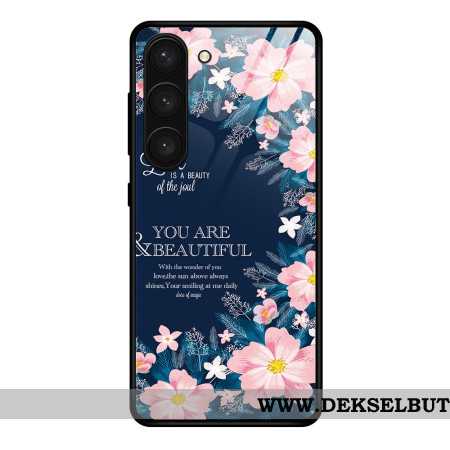 Deksel Samsung Galaxy S24 Plus 5g Mobildeksel Rosa Blomster I Herdet Glass