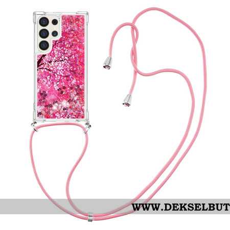 Deksel Samsung Galaxy S24 Ultra 5g Cherry Blossom Glitter Beskyttelse Deksel